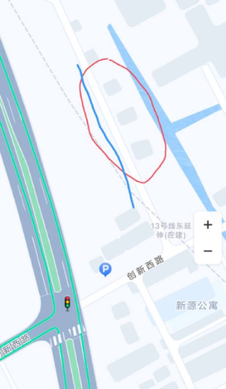 张东路创新西路交界口如图所示在